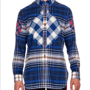 Givenchy flannel shirt sz 43 long shirt
